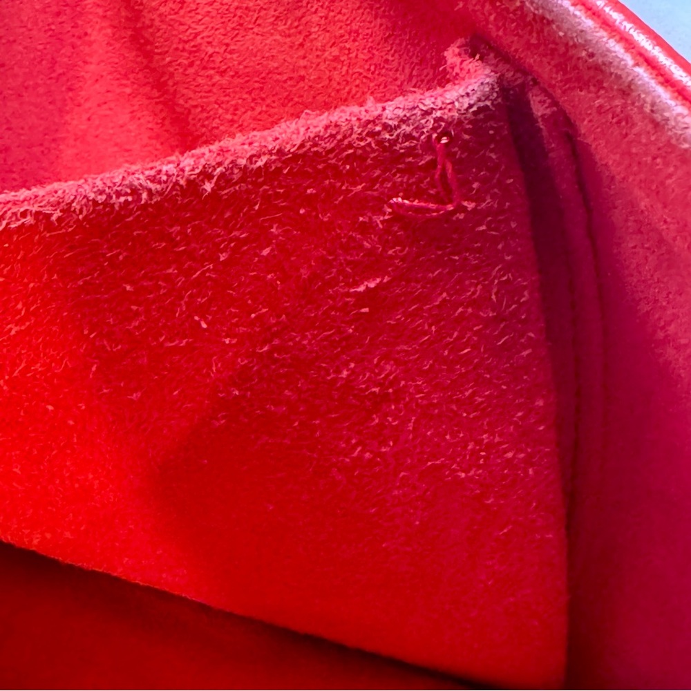 Christian Dior Diorama Red Leather Medium Flap Bag W Gold Studs & Chain Strap - Picture 15 of 15